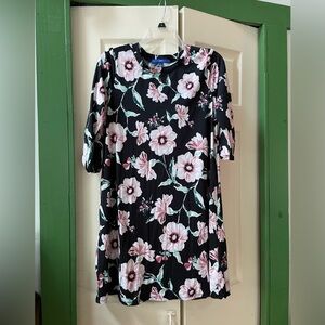 Apt. 9 Black and Pink Floral Dress